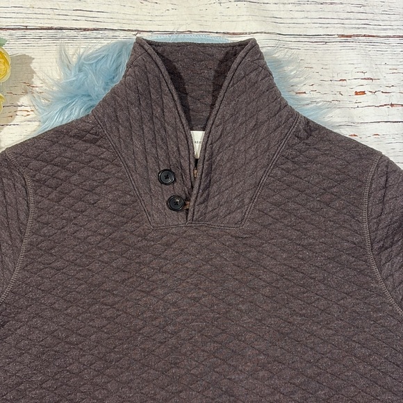 Billy Reid Men's Diamond Quilted Shawl Pullover with Suede Elbow Patches - Picture 6 of 9